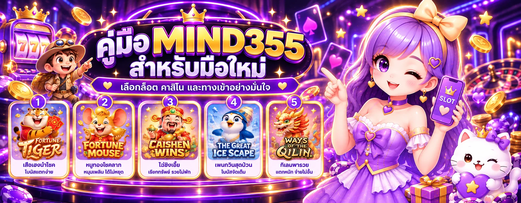 MIND355 คู่มือมือใหม่ ทางเข้า เกม และวางงบ